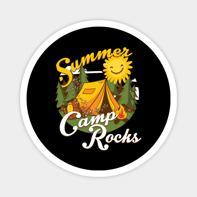Cute Summer Camp Rocks Camping Fun Campers Magnet by theperfectpresents